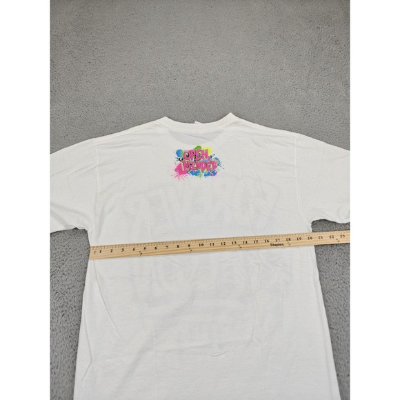 Forever Falcon Shirt Mens Large White Graphic Tee Open Minded Gildan Cotton - Picture 10 of 11